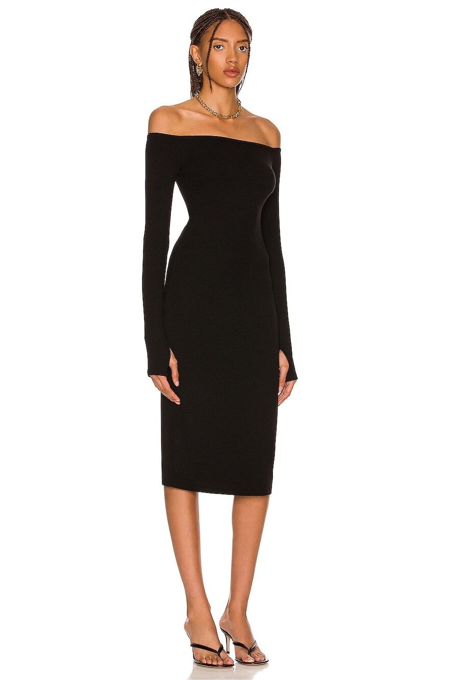 L'AGENCE Arabella Off Shoulder Dress black size large